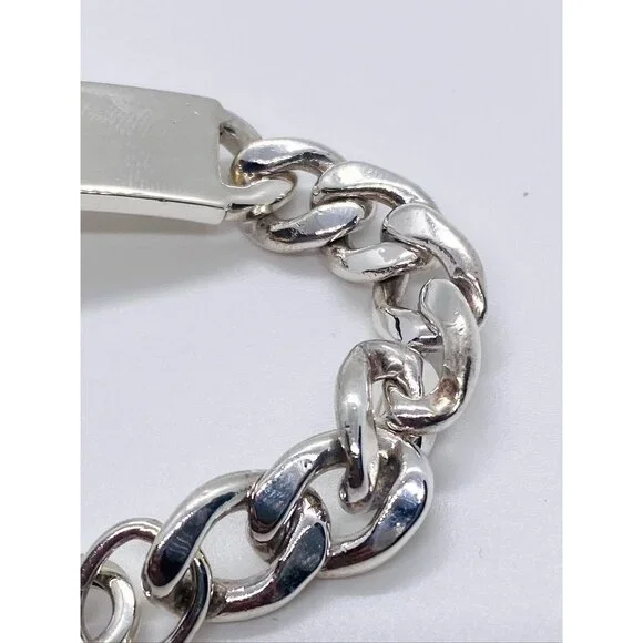 Tiffany & Co Sterling Silver 925 Curb Link ID Plate 8.25